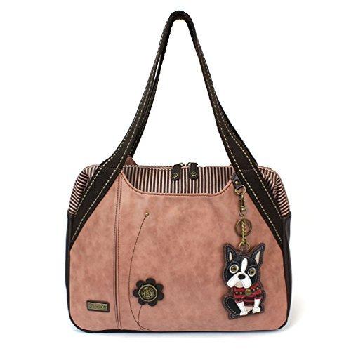 chala バッグ パッチ Chala Handbags Dust Rose Shoulder Purse Tote Bag with Key Fob/Coin Purse - Dusty Ros