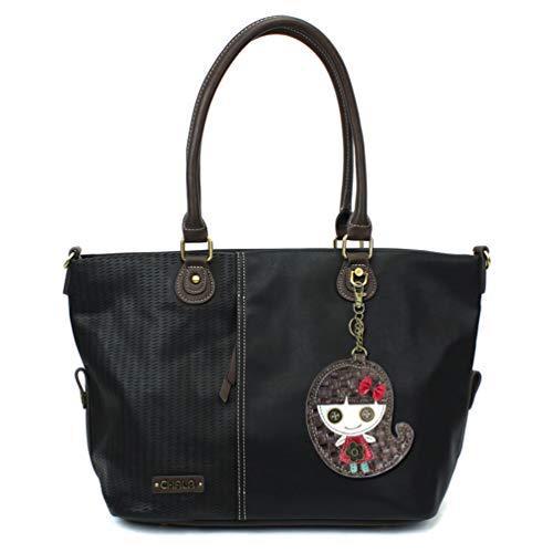 chala バッグ パッチ 802SG9 CHALA Laser Cut Crossbody Shoulder bag Tote Bag with adjustable Strap-Black (