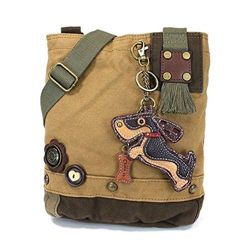 chala バッグ パッチ 4345846769 CHALA Patch Crossbody Bag Weiner Dog Dachshund Multi-color (Brown)