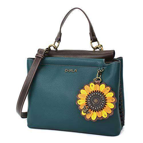chala バッグ パッチ 848SF7 CHALA Charming Satchel with Adjustable Strap - Sunflower - Turquoise
