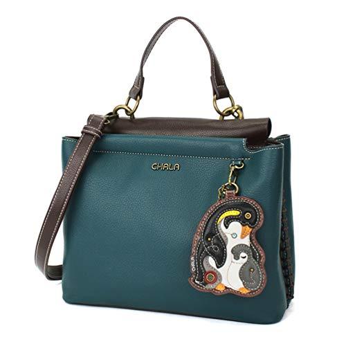 chala バッグ パッチ 848PNG7 CHALA Charming Satchel with Adjustable Strap - Penguin - Turquoise