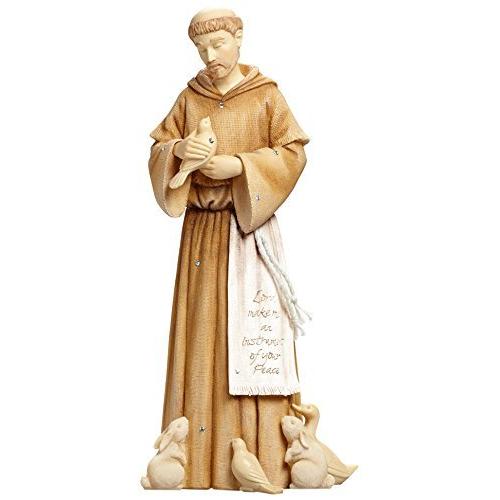 エネスコ Enesco 置物 インテリア 4044083 Enesco Foundations by Karen Hahn St. Francis Figurine, 9.17