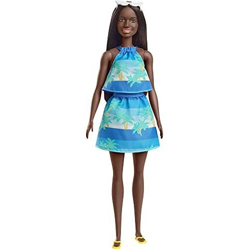 バービー バービー人形 GRB37 Barbie Loves The Ocean Doll with Brown Hair Weariing Tropical Print Dres