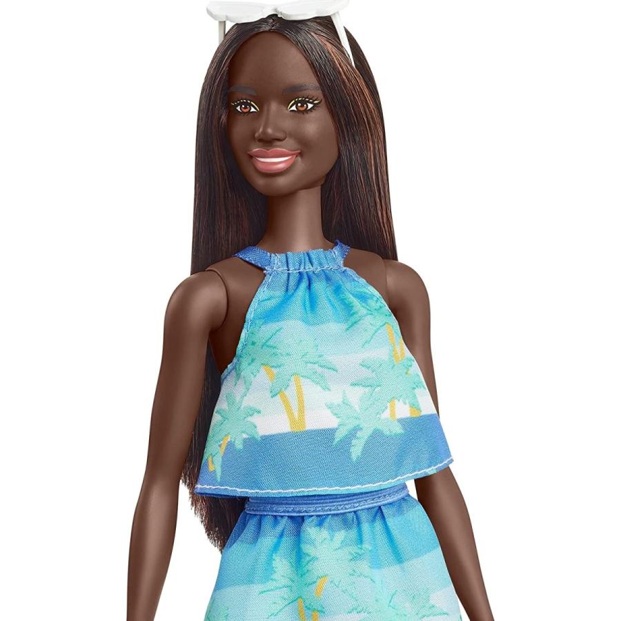 バービー バービー人形 GRB37 Barbie Loves The Ocean Doll with Brown Hair Weariing Tropical Print Dres