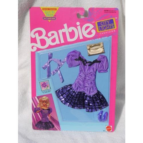 バービー バービー人形 着せ替え Barbie City Lights Easy to Dress Fashion - Purple Dress (1992)