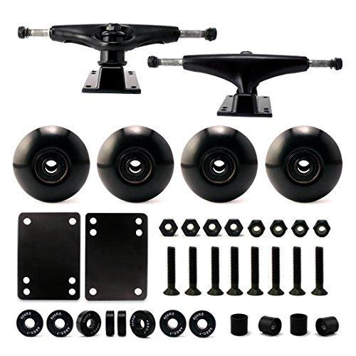 ウィール タイヤ スケボー 123 VJ 5.0 Skateboard Trucks (Black), Skateboard Wheels 52mm, Skateboard B