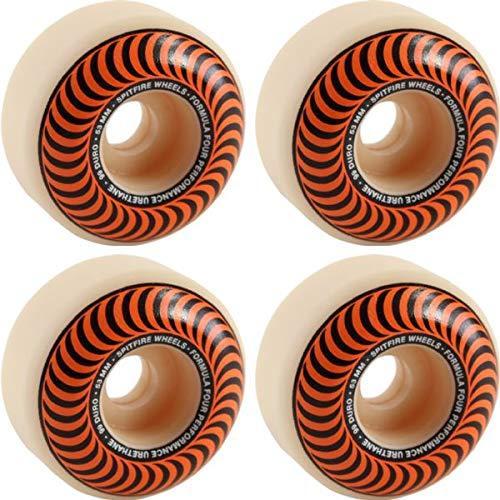 ウィール タイヤ スケボー Spitfire Wheels Formula Four Classic Swirl White w/Orange Skateboard Wheel