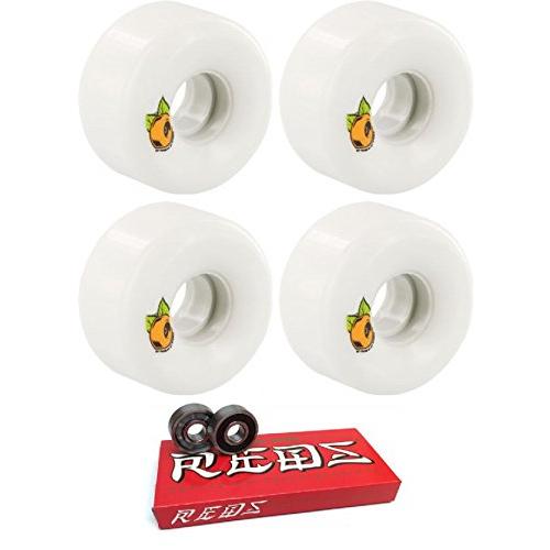 ウィール タイヤ スケボー OJ Wheels 52mm Plain Jane Keyframe White/Orange Skateboard Wheels - 87a wi
