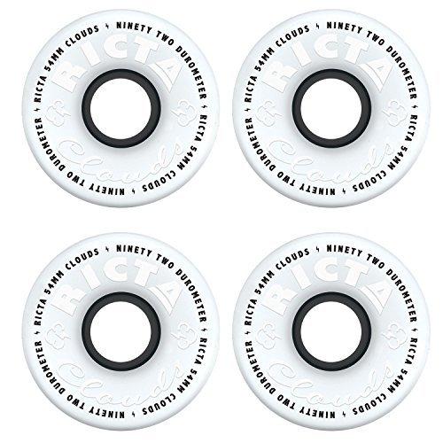 ウィール タイヤ スケボー Ricta Clouds White/Black 54mm 92a Skateboard Wheels (Set of 4)