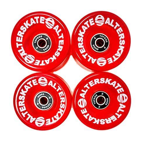 ウィール タイヤ スケボー Alterskate Skateboard Cruiser Wheels 65mm 78a with Bearings (Translucent R