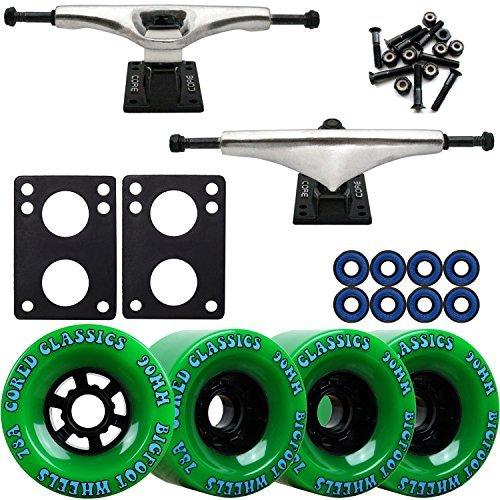 ウィール タイア スケボー TGM Skateboards Core 7.0 Raw Longboard Trucks Wheels Package Bigfoot 90粍 デッキ、パーツ-ストリート系スポーツ-スケートボード