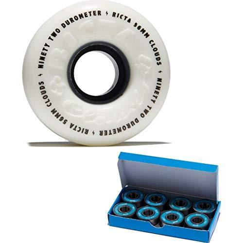 ウィール タイヤ スケボー Ricta Clouds 92a Skateboard Wheel 56mm White with CCS ABEC 7 Bearings