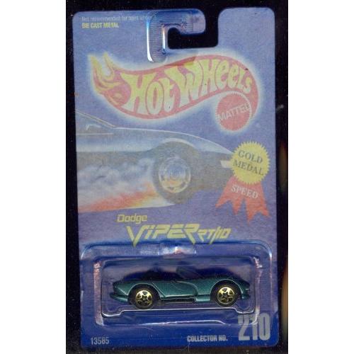 ホットウィール マテル ミニカー 1 Hot Wheels 1991-210 Dodge Viper Rt/10 GREEN 5sp All Blue Card 1
