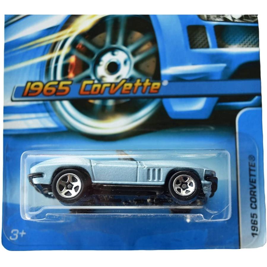 ホットウィール マテル ミニカー 170 Hot Wheels 1965 Corvette 1:64 Scale Die-Cast Car, Light Blue,の画像