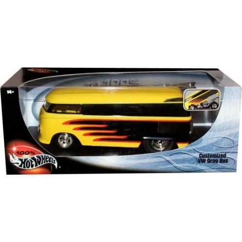 新入荷 ホットウィール マテル ミニカー 29227 Hot Wheels Customized VW Drag Bus Yellow & Black 1:18 Scale 乗り物、ミニチュア