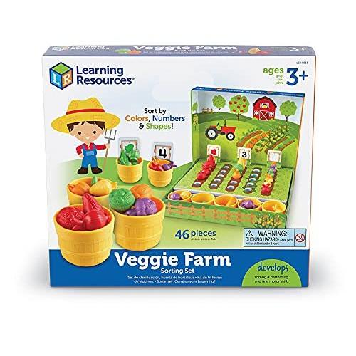 知育玩具 パズル ブロック LER5553 Learning Resources Veggie Farm Sorting Set - 46 Pieces， Ages 3+ To