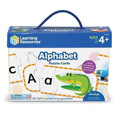 知育玩具 パズル ブロック LER6089 Learning Resources Alphabet Puzzle Cards， Kindergarten Readniness，