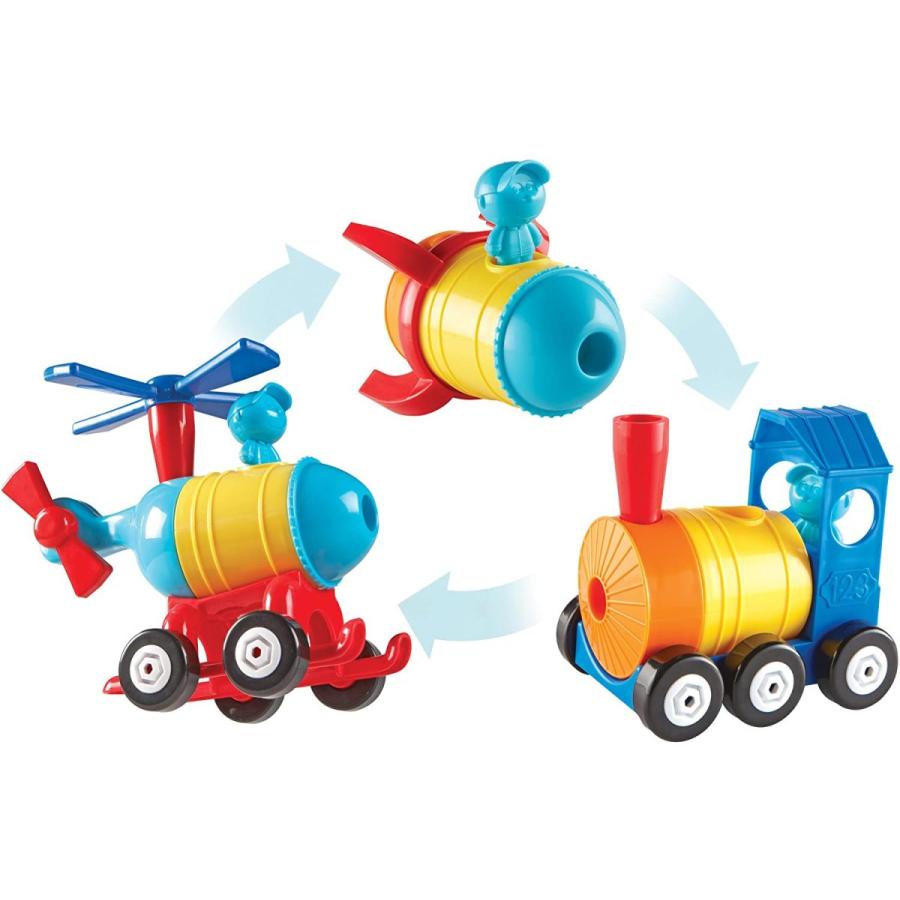知育玩具 パズル ブロック LER2859 Learning Resources 1-2-3 Build It! Rocket-Train-Helicopter - 17 Pi_1