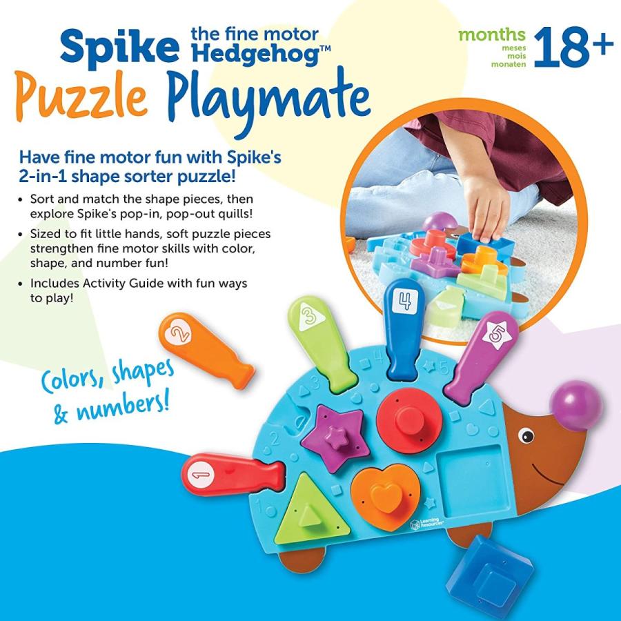 知育玩具 パズル ブロック LER9103 Learning Resources Spike The Fine Motor Hedgehog Puzzle Playmate -_4