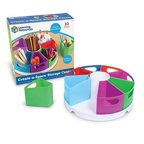 知育玩具 パズル ブロック LER3806 Learning Resources Create a Space Storage Center - Toy Desk Organi