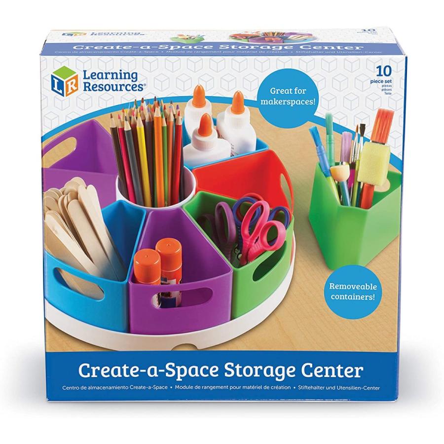 知育玩具 パズル ブロック LER3806 Learning Resources Create a Space Storage Center - Toy Desk Organi_5