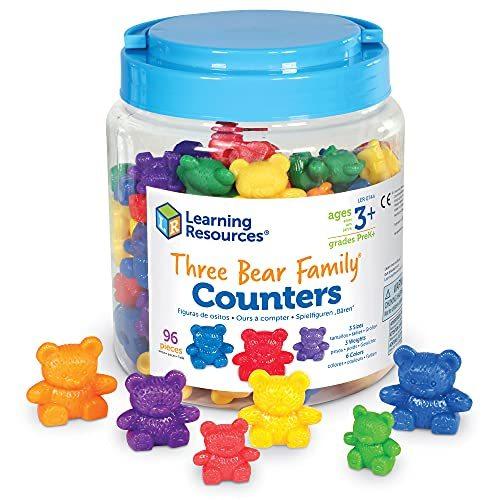 知育玩具 パズル ブロック LER0744 Learning Resources Three Bear Family Counters - 96 Pieces， Ages 3+