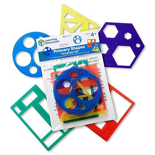 知育玩具 パズル ブロック LER5440 Learning Resources Primary Shapes Template Set - 5 Pieces, Ages 4+