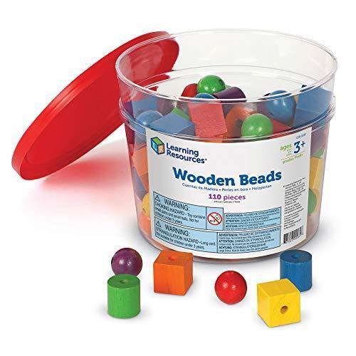 知育玩具 パズル ブロック LER0140 Learning Resources Beads in a Bucket， Set of 110， Ages 3+， Lacing