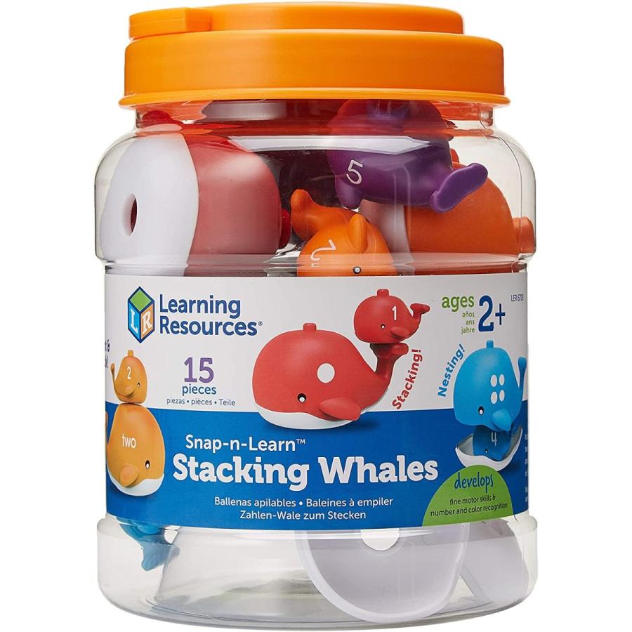知育玩具 パズル ブロック LER6709 Learning Resources Snap-n-Learn Stacking Whales， Educational Toys_1