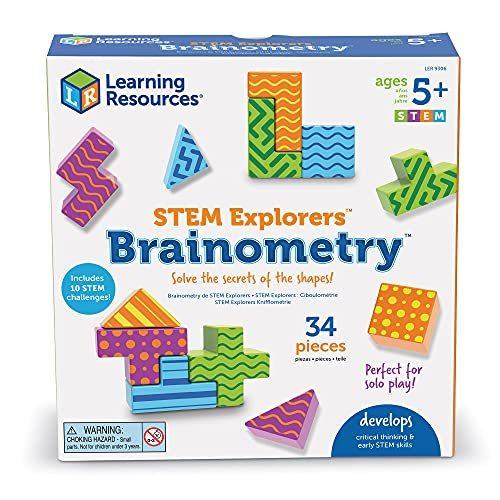 知育玩具 パズル ブロック LER9306 Learning Resources STEM Explorers Brainometry - 34 Pieces， Ages 5+