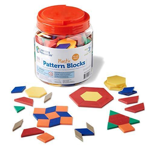 知育玩具 パズル ブロック LER0134 Learning Resources Plastic Pattern Blocks - Set of 250， Ages 3+， S
