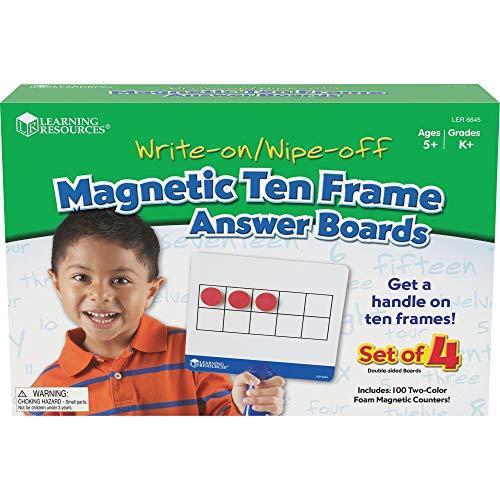 知育玩具 パズル ブロック LER6645 Learning Resources Magnetic Ten-Frame Answer Boards - Set of 4 wit