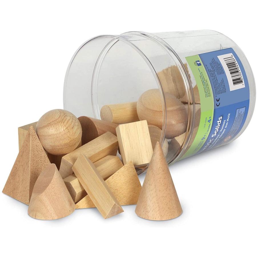 価格で全国 知育玩具 パズル ブロック LER4298 Learning Resources Wood Geometric Solids， Kids Wooden Shapes， Mont