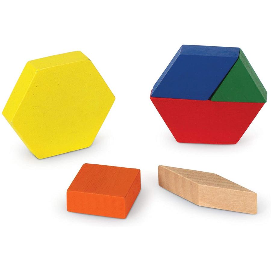 知育玩具 パズル ブロック LER0334 Learning Resources Wooden Pattern Blocks - Educational Toys and Ta_2