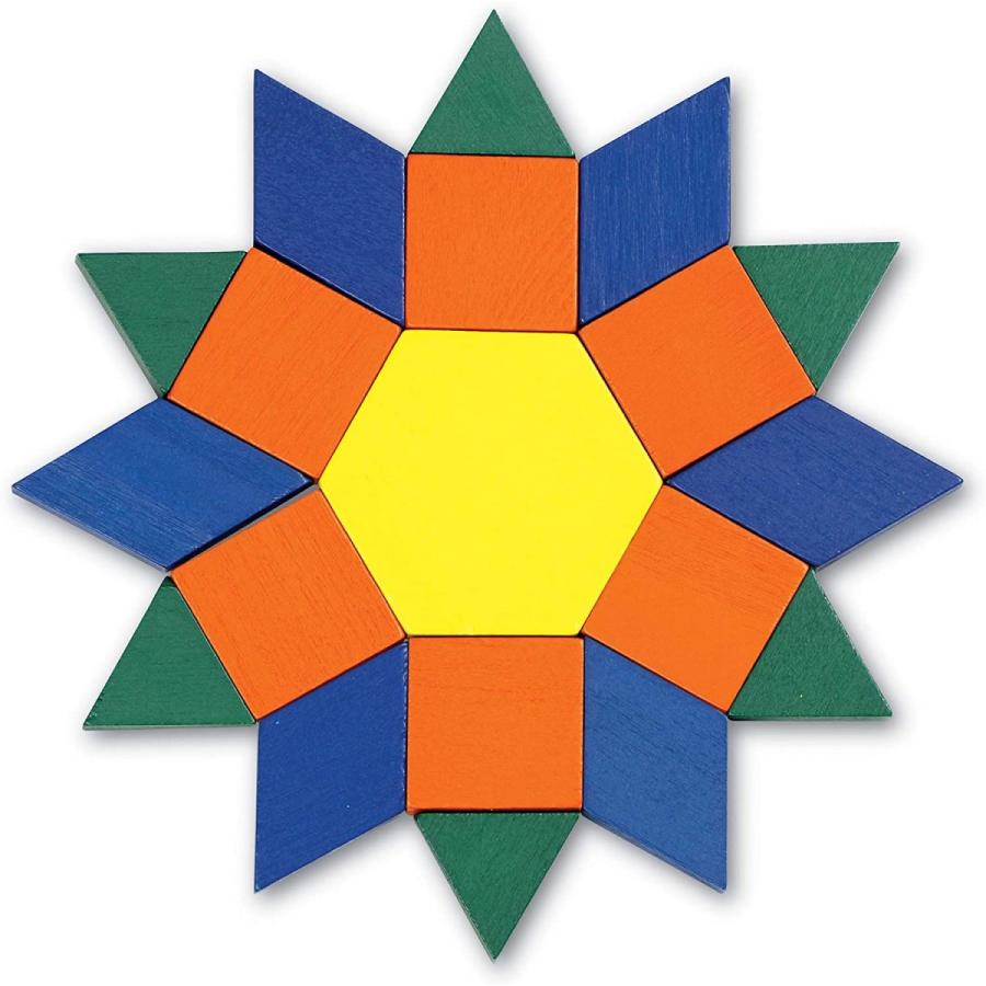 知育玩具 パズル ブロック LER0334 Learning Resources Wooden Pattern Blocks - Educational Toys and Ta_3