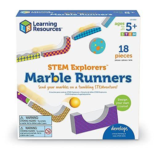今なら即納 知育玩具 パズル ブロック LER9307 Learning Resources STEM Explorers Marble Runners - 18 Pieces， Ages
