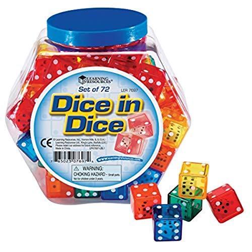 知育玩具 パズル ブロック LER7697 Learning Resources Dice In Dice Bucket， Math Toy， Manipulative， Se