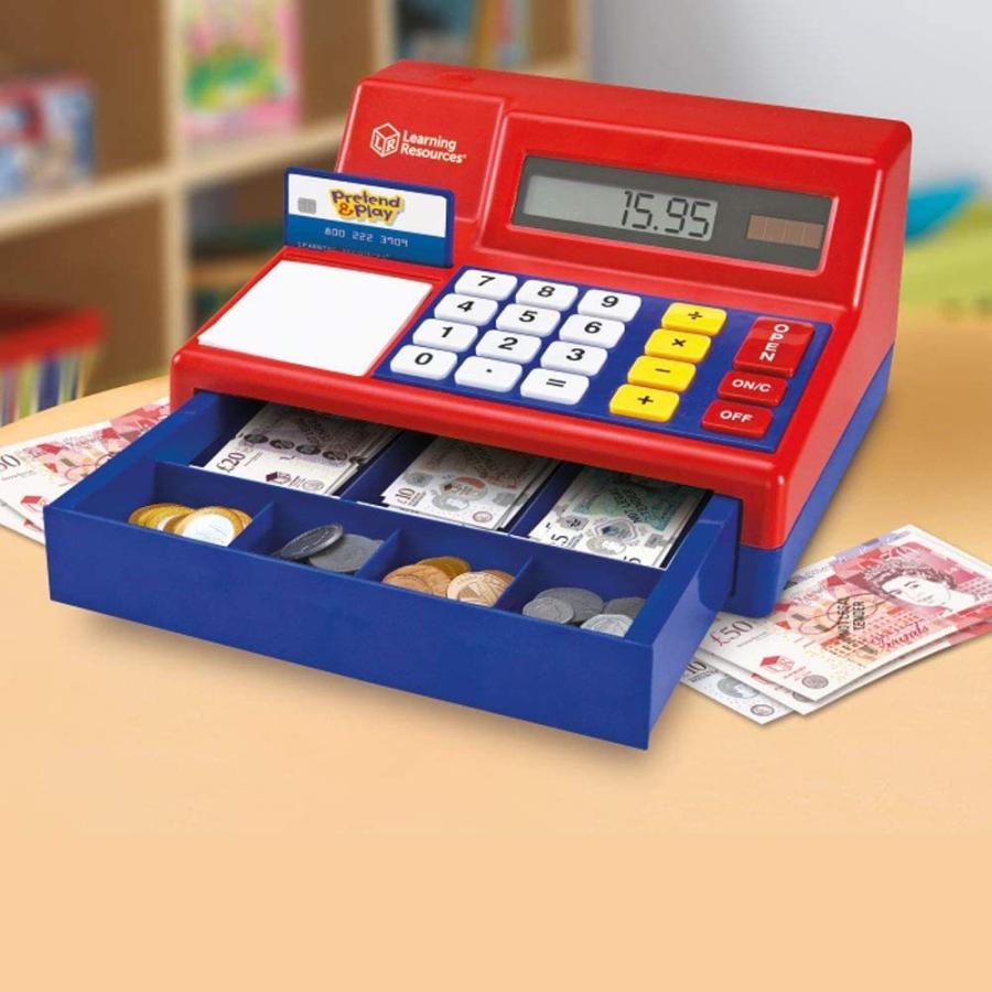 世界を買える 知育玩具 パズル ブロック LSP2629-UK Learning Resources Pretend & Play Calculator Cash Register with