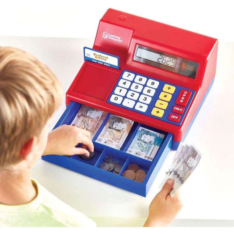 世界を買える 知育玩具 パズル ブロック LSP2629-UK Learning Resources Pretend & Play Calculator Cash Register with