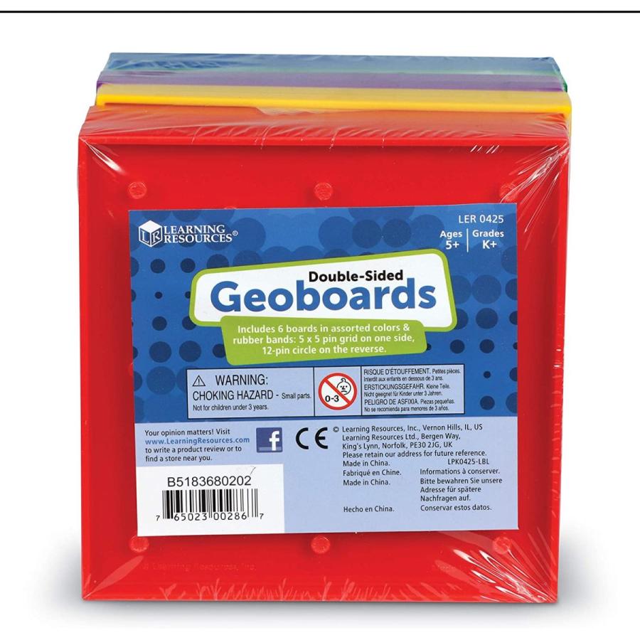 知育玩具 パズル ブロック LER0425 Learning Resources Double-Sided Rainbow Geoboards， 5"， Set of 6_4