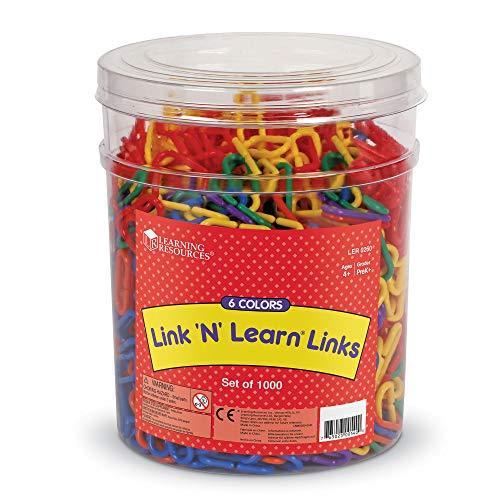 知育玩具 パズル ブロック LER0260 Learning Resource Rainbow Link 'n' Learn Links - Bucket of 1000 Pi