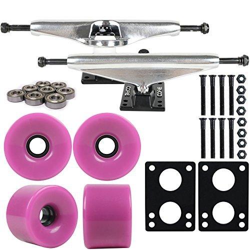 ウィール タイヤ スケボー DECK Longboard Skateboard Trucks Combo Set 70mm Blank Wheels with Silver T