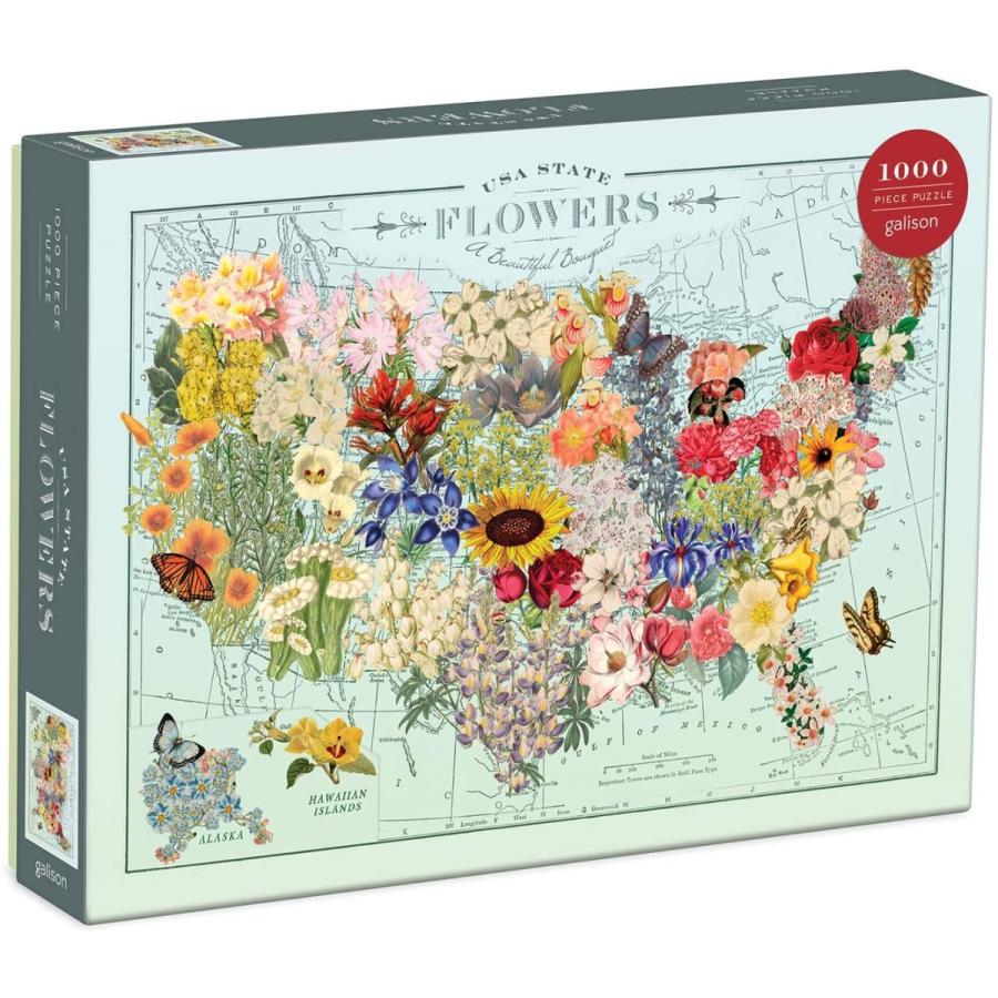 ジグソーパズル 海外製 アメリカ 9780735364769 Galison Wendy Gold USA State Flowers Puzzle， 1000 P