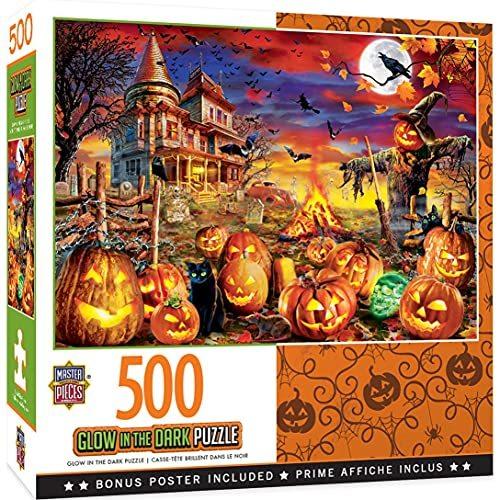 ジグソーパズル 海外製 アメリカ 31991 MasterPieces 500 Piece Glow in The Dark Halloween Jigsaw Pu