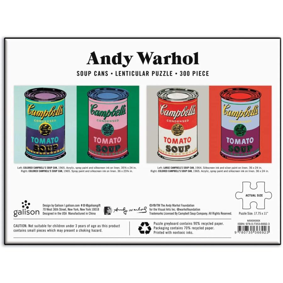 ジグソーパズル 海外製 アメリカ 9780735366923 Andy Warhol Soup Cans Jigsaw Puzzle， 300 Pieces， 24_7