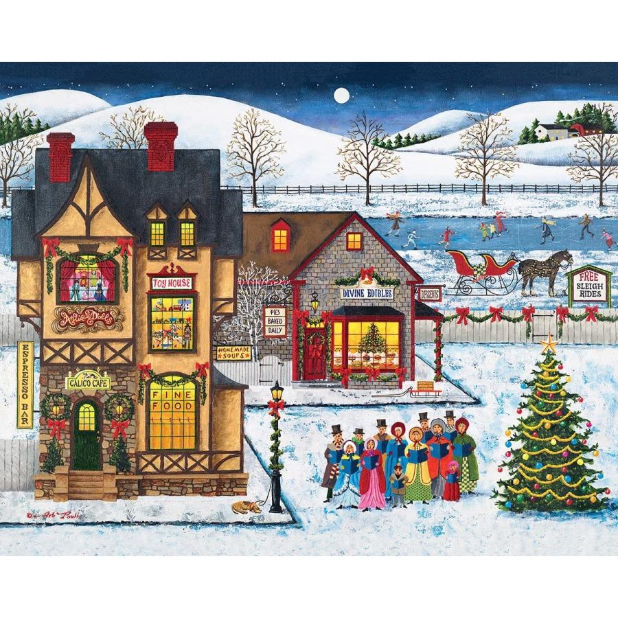 当てもの 外国で製 亜米利加 MasterPieces Main Street Carolers 1000 Piece Holiday Jigsaw Puzzl ジグソーパズル-パズル-ゲーム、おもちゃ