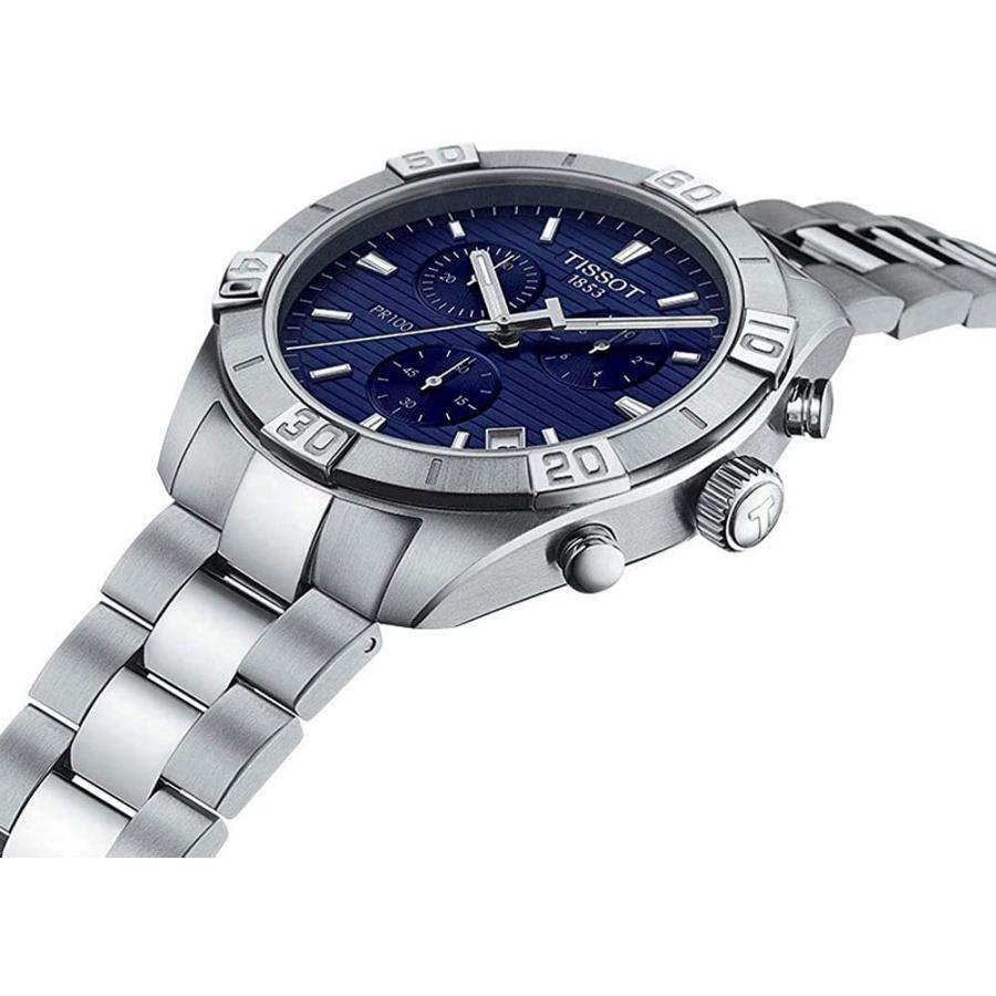 腕時計 ティソ メンズ T1016171104100 Tissot mens PR 100 Chrono Classic Stainless Steel Dress Watch Greの画像
