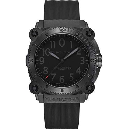 腕時計 ハミルトン メンズ H78505332 Hamilton Khaki Navy Automatic Black Dial Men's Watch H78505332｜maniacs-shop