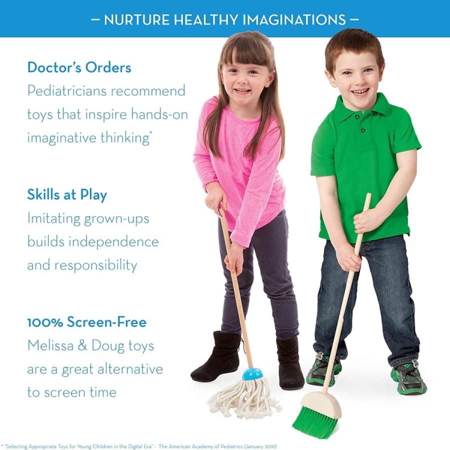 メリッサ&ダグ おもちゃ 知育玩具 8600 Melissa & Doug Dust! Sweep! Mop! 6-Piece Pretend Play Set_3