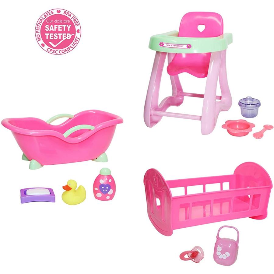 ジェーシートイズ 赤ちゃん おままごと 81453 JC Toys Deluxe Doll Accessory Bundle | High Chair，_1